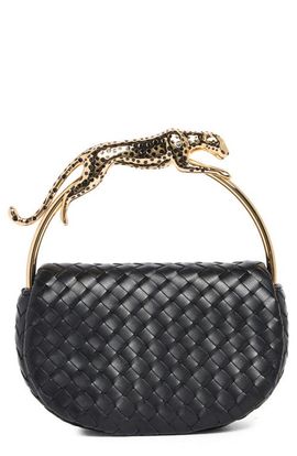 JW PEI JW PEI Ione Leopard Shaped Hardware Woven Clutch
