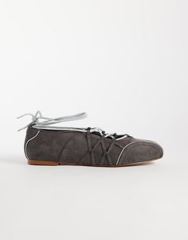 JW PEI JW PEI Iria lace-up ballet flats in dark gray