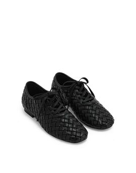 JW PEI JW PEI Kayla weave strap lace up shoes in black