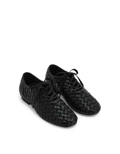 JW PEI JW PEI Kayla weave strap lace up shoes in black