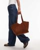 JW PEI JW PEI Kiana large faux suede tote bag in brown - 4