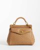 JW PEI JW PEI Lucia classic top handle woven purse in brown - 1