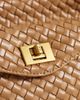JW PEI JW PEI Lucia classic top handle woven purse in brown - 3