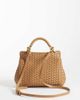 JW PEI JW PEI Lucia classic top handle woven purse in brown - 4
