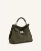 JW PEI JW PEI Lucia top handle purse in dark olive faux suede-Green - 2