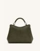 JW PEI JW PEI Lucia top handle purse in dark olive faux suede-Green - 4