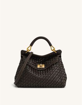 JW PEI JW PEI Lucia woven top handle back in chocolate brown