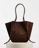 JW PEI JW PEI Nala large faux suede tote bag in chocolate brown - 1