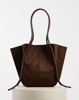 JW PEI JW PEI Nala large faux suede tote bag in chocolate brown