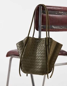 JW PEI JW PEI Nala woven wide tote bag in olive-Green