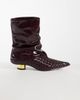 JW PEI JW PEI Nerissa woven pointed heeled ankle boots in burgundy-RED - 1
