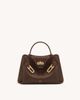 JW PEI JW PEI Rhea double buckle top handle bag in chocolate brown - 1