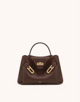 JW PEI JW PEI Rhea double buckle top handle bag in chocolate brown