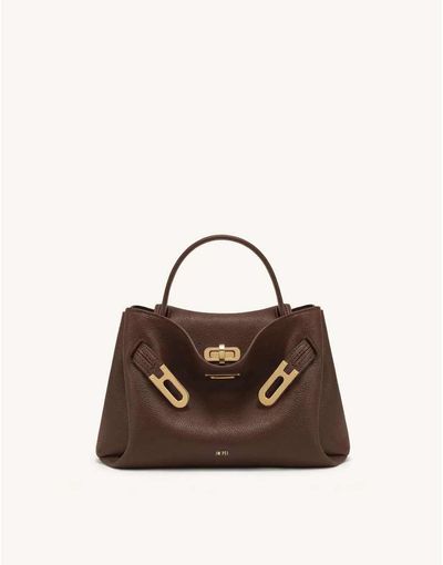 JW PEI JW PEI Rhea double buckle top handle bag in chocolate brown