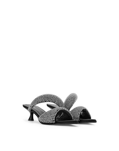 JW PEI JW PEI Sara heeled mules in crystal-Silver