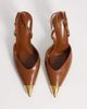 JW PEI JW PEI Savannah slingback heels with metal toe detail in caramel brown - 2