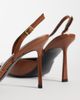 JW PEI JW PEI Savannah slingback heels with metal toe detail in caramel brown - 3