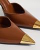 JW PEI JW PEI Savannah slingback heels with metal toe detail in caramel brown - 4
