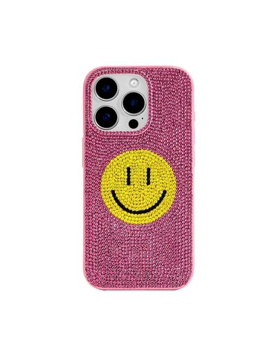 JW PEI JW PEI smile rhinestone phone case in pink and yellow
