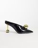 JW PEI JW PEI Sofia angled vamp heel mules in black & gold-Multi - 1