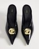 JW PEI JW PEI Sofia angled vamp heel mules in black & gold-Multi - 3