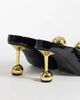 JW PEI JW PEI Sofia angled vamp heel mules in black & gold-Multi - 4