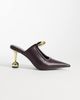JW PEI JW PEI Sofia metal accent sphere heel mules in deep burgundy-Red - 1