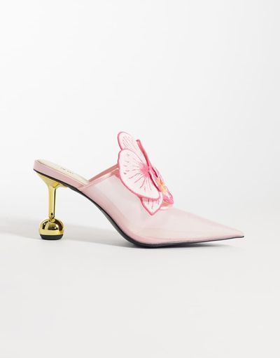 JW PEI JW PEI Sofia orchid sphere heel mules in pink