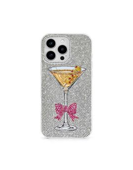 JW PEI JW PEI sparkling martini embellished phone case in silver