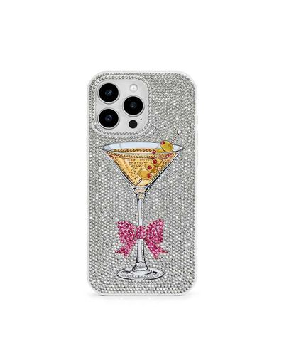 JW PEI JW PEI sparkling martini embellished phone case in silver