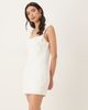 JW PEI JW PEI square neck corsage applique tailored mini dress in white - 1