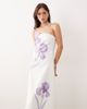 JW PEI JW PEI square neck floral appliqué tailored mini dress in white and lilac - 1
