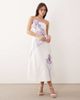 JW PEI JW PEI square neck floral appliqué tailored mini dress in white and lilac - 2