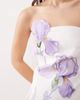 JW PEI JW PEI square neck floral appliqué tailored mini dress in white and lilac - 3