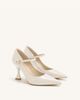 JW PEI JW PEI Thalina pointed toe heeled pumps in beige-Neutral - 1