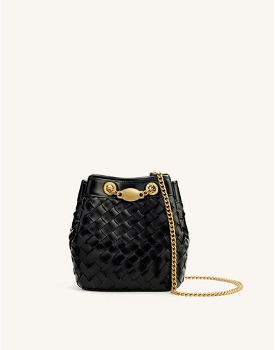 JW PEI JW PEI Yara hand woven bucket bag in black