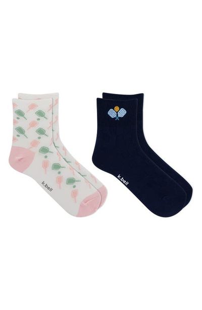 K Bell Socks K Bell Socks Assorted 2-Pack Pickleball Quarter Socks