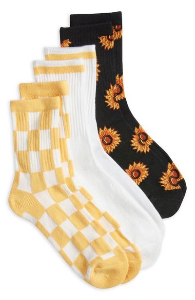 K Bell Socks K Bell Socks LA Sunflower Assorted 3-Pack Crew Socks