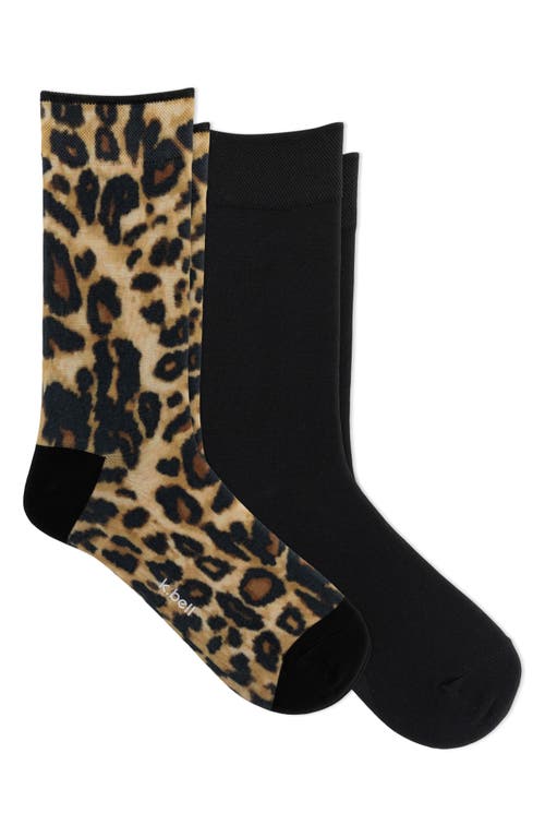 K Bell Socks K Bell Socks Leopard Print 2-Pack Crew Socks