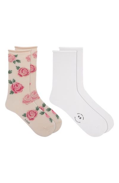 K Bell Socks K Bell Socks Rose Blooms Assorted 2-Pack Crew Socks