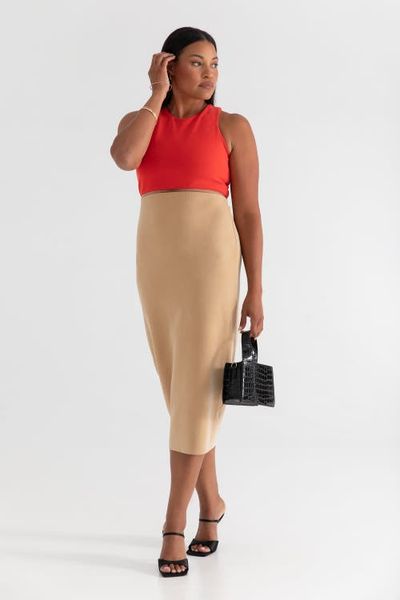KADA KADA The Cupro Sculpt Racerback Midi Dress