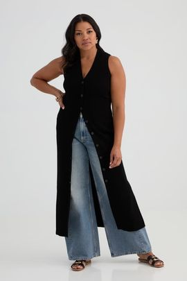 KADA KADA The Rib Sleeveless Knit Duster Midi Dress