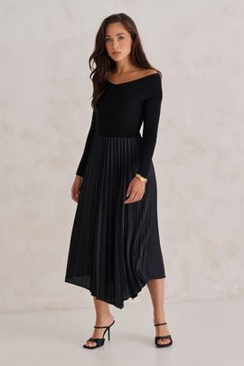KADA KADA The Woodland Pleated Mixed Media Dress