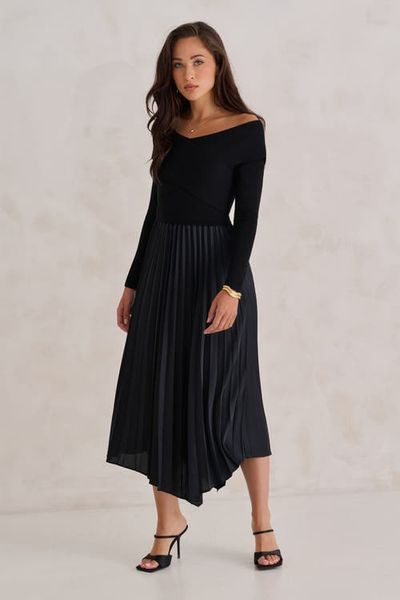 KADA KADA The Woodland Pleated Mixed Media Dress