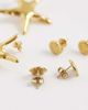 Kaiia Kaiia 3 pack stainless steel starfish and shell stud earrings in gold tone-Multi - 3