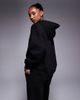 Kaiia Kaiia cotton blend sport embroidered logo oversized hoodie in black and cream - part of a set - 2