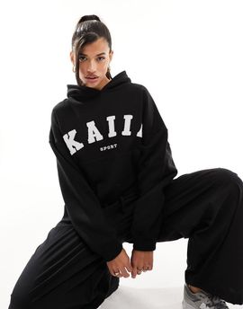 Kaiia Kaiia cotton blend sport oversized hoodie in black