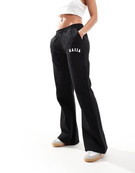Kaiia Kaiia cotton blend wide leg sweatpants in black