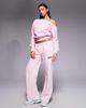 Kaiia Kaiia cotton rich animal star logo graphic wide leg sweatpants in baby pink - part of a set - 1