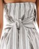 Kaiia Kaiia cotton rich bandeau oversized tie detail maxi dress in cream stripe-Multi - 4